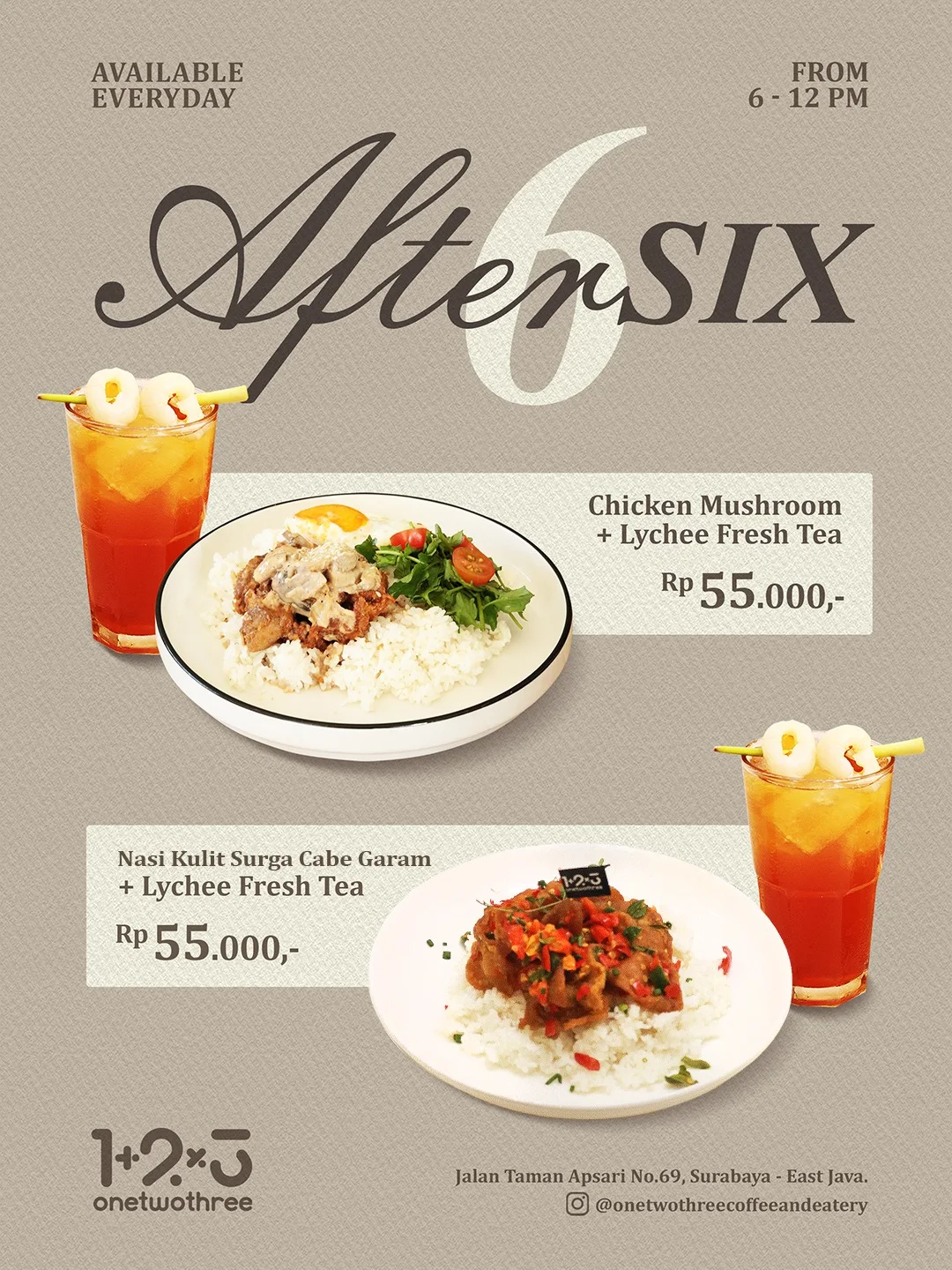 Nongkrong in downtown Surabaya for 55k per person? I checked out this all-white cafe so you don't have to. 3