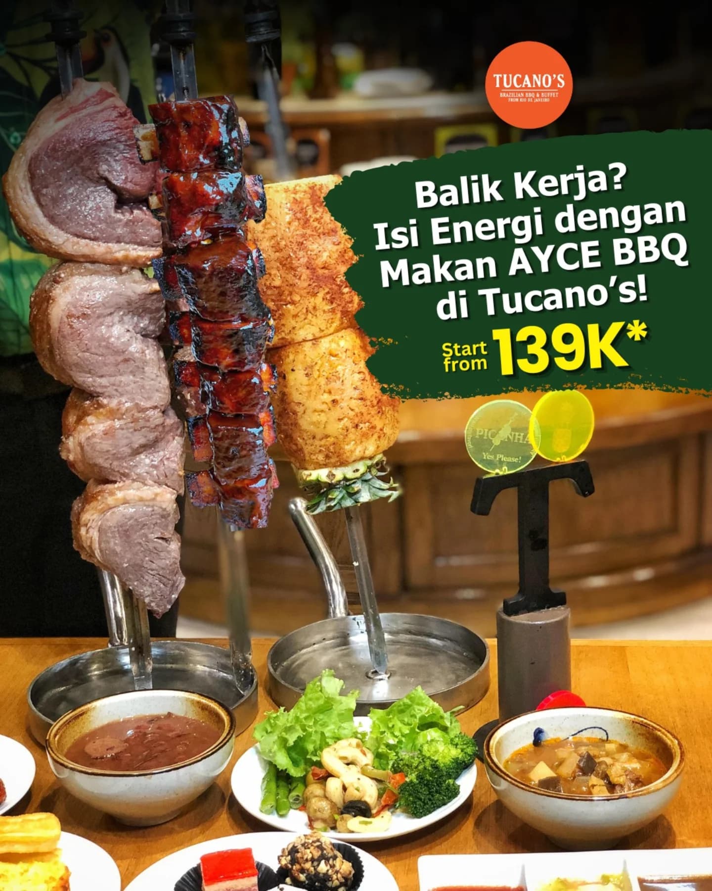 Nyerbu Tucano's demi Picanha, eh kok yang paling mantap malah nanasnya?