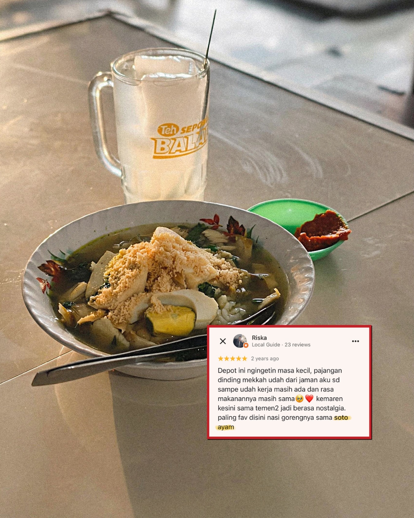 Cuma 24k per orang, kedai legendaris dekat Stasiun Gubeng. Tapi buat si bersih banget, mending jangan ke sini! 4